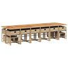 vidaXL Ensemble &agrave; manger de jardin et coussins 17 pcs beige