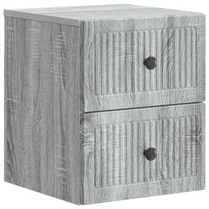 vidaXL Cabinet de chevet mural Sonoma gris 33 x 34,5 x 40 cm