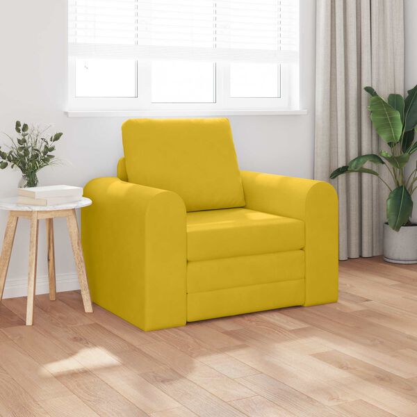 vidaXL Canap&eacute;-Lit Jaune 98 x 71 x 83 cm Velours