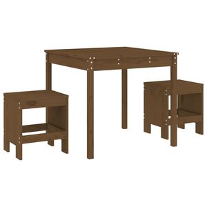 vidaXL Ensemble de bistrot de jardin 3 pcs marron miel bois pin massif
