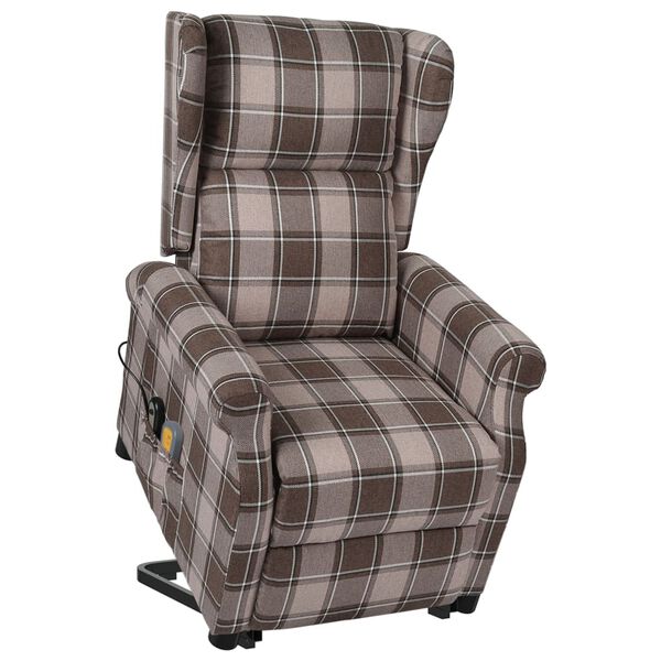 vidaXL Fauteuil de massage Beige Tissu
