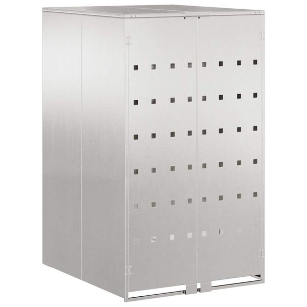 vidaXL Stockage de Poubelle à Roulettes avec Couvercle à Gaz Relevable pour Poubelle de 240L