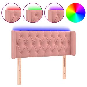vidaXL T&ecirc;te de lit &agrave; LED Rose 93x16x78/88 cm Velours
