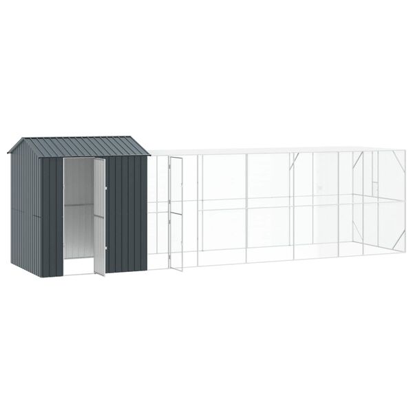 vidaXL Cage pour oiseaux Anthracite 824 x 208 x 247 cm Acier galvanis&eacute;