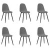vidaXL Chaises &agrave; manger lot de 6 gris clair velours