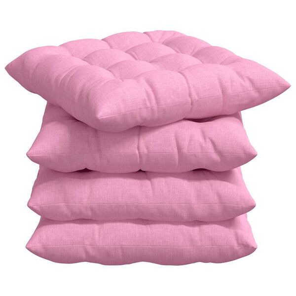 vidaXL Coussins de si&egrave;ge 2 pcs Rose 40 x 40 x 6 cm tissu
