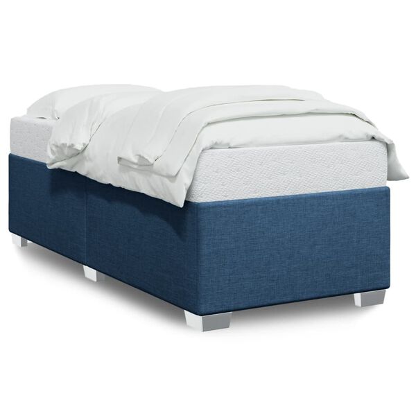 vidaXL Cadre de lit sans matelas bleu 100x200 cm tissu
