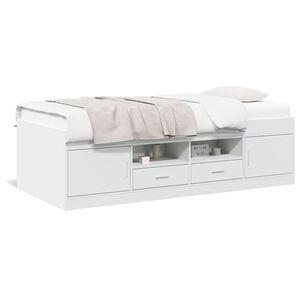 vidaXL Lit de jour avec tiroirs sans matelas blanc 100x200 cm