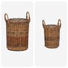 vidaXL Panier de Plante avec stockage 2 pcs Marron Rattan Kubu