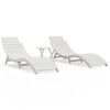 vidaXL Chaises longues lot de 2 avec table blanc bois massif d'acacia