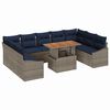 vidaXL Ensemble de canap&eacute; de jardin 10 pcs Gris Poly rotin