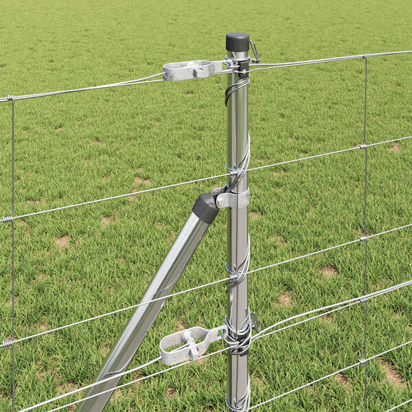 vidaXL Poteau de cl&ocirc;ture. Galvanis&eacute; 25 x 0,8 m Acier