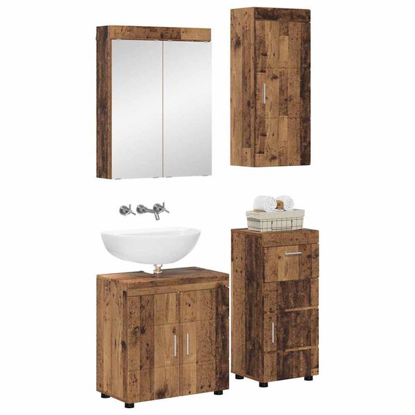 vidaXL Ensemble de mobilier de salle de bain TULUM Bois ancien