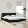 vidaXL Cadre de lit sans matelas Hanko noir 200x200 cm velours