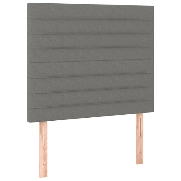 vidaXL Tête de lit à LED Gris foncé 80x5x118/128 cm Tissu