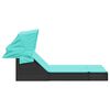 vidaXL Chaise longue double et auvent et coussins noir r&eacute;sine tress&eacute;e