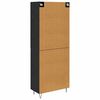vidaXL Haut Armoire 2 pcs Ch&ecirc;ne noir Bois d'ing&eacute;nierie et verre