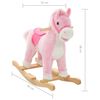 vidaXL Cheval &agrave; bascule Peluche 65x32x58 cm Rose