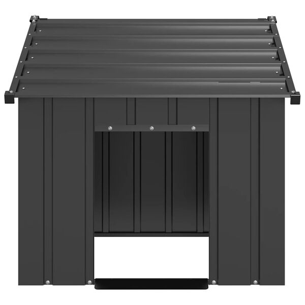 vidaXL Niche pour chien avec toit noir 83x130x85 cm acier galvanis&eacute;