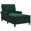 vidaXL Chaise longue avec coussin Vert fonc&eacute; 91 x 157 x 91 cm Velours