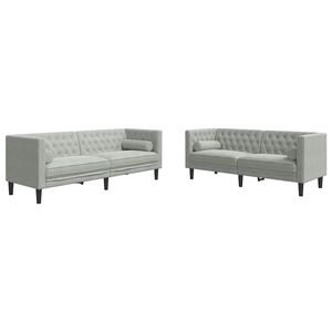 vidaXL Canap&eacute; de salon 2 pc Gris clair Velours