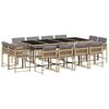 vidaXL Ensemble &agrave; manger de jardin coussins 13 pcs m&eacute;lange beige rotin