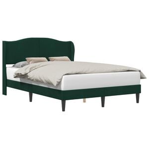 vidaXL Cadre de lit avec t&ecirc;te de lit Vert fonc&eacute; 120 x 190 cm Velours