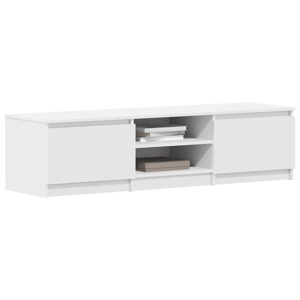 vidaXL Meuble TV Blanc 140x40x35,5 cm Bois d'ingénierie