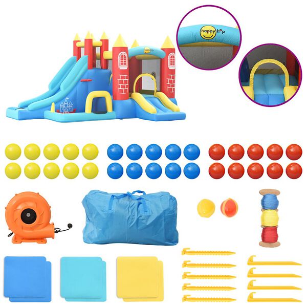 Happy Hop Ch&acirc;teau gonflable avec toboggan 400x284x213 cm