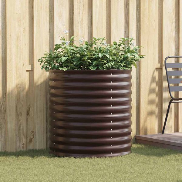 vidaXL Jardini&egrave;re sur&eacute;lev&eacute;e Marron 80 x 80 x 81 cm Acier