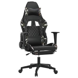 vidaXL Chaise de jeu de massage repose-pied Noir&Camouflage Similicuir