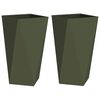 vidaXL Jardini&egrave;re 2 pcs Vert olive 40 x 40 x 75 cm Acier