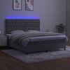 vidaXL Sommier &agrave; lattes de lit matelas et LED Gris clair 160x200 cm