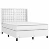 vidaXL Sommier &agrave; lattes de lit matelas LED Blanc 140x200 cm Similicuir