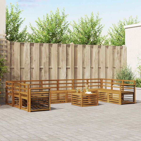 vidaXL Ensembles de canap&eacute;s 11 pcs Naturel Bois d'Acacia Massif
