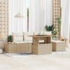 vidaXL Ensemble de canap&eacute; de jardin 6 pcs Beige Poly rotin