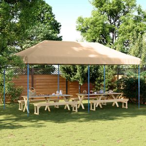 vidaXL Tente de r&eacute;ception pliable escamotable beige 580x292x315 cm