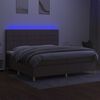 vidaXL Sommier &agrave; lattes de lit et matelas et LED Taupe 200x200cm Tissu