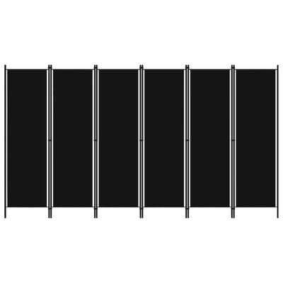 vidaXL Cloison de séparation 6 panneaux Noir 300x180 cm