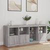 vidaXL Buffet avec lumi&egrave;res LED sonoma gris 164x37x67 cm