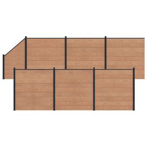 vidaXL Panneau de cl&ocirc;ture 7 pcs WPC et Aluminium Marron
