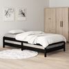 vidaXL Lit empilable sans matelas noir 75x190 cm bois de pin massif
