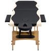 vidaXL Table de massage pliable 2 zones Bois Noir et beige