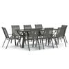 vidaXL Ensemble &agrave; manger de jardin 9 pcs Gris et noir