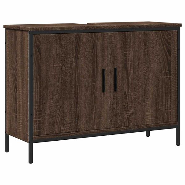 vidaXL Armoire lavabo de salle de bain ch&ecirc;ne marron 80x30x60 cm