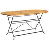 vidaXL Table de jardin 160x85x74 cm Bois d'acacia massif Ovale