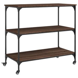 vidaXL Chariot de cuisine ch&ecirc;ne marron 102x50x95 cm bois d'ing&eacute;nierie