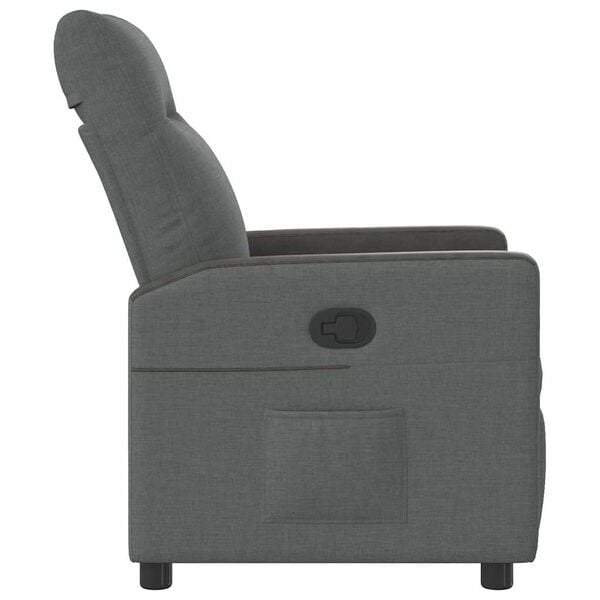 vidaXL Fauteuil inclinable en tissu gris fonc&eacute;