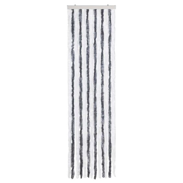 vidaXL Moustiquaire Gris et blanc 56x200 cm Chenille