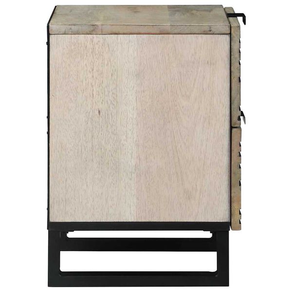 vidaXL Cabinet de chevet avec tiroir Blanc et Noir 40 x 33 x 46 cm